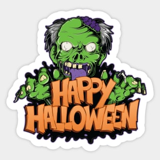 Happy Halloween Zombie Sticker